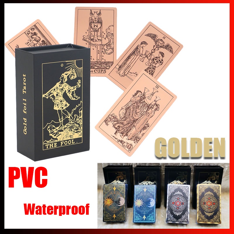 Bộ Bài Tarot Lá Vàng PVC Chống Nước Chống Mài Mòn