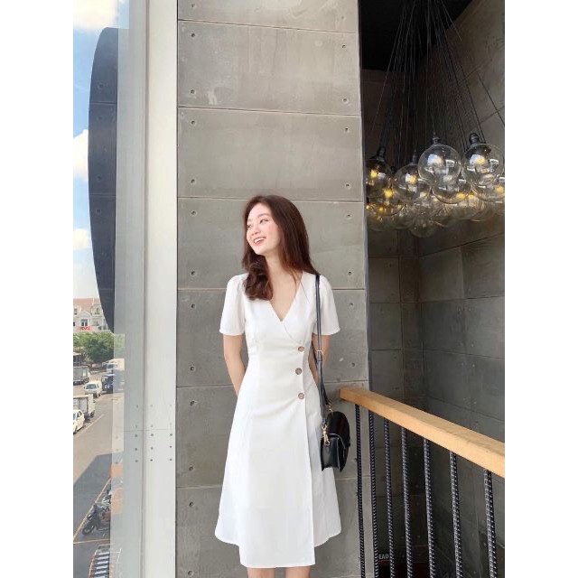 Váy trắng nữ thiết kế Julia Dress dự tiệc đám cưới kỷ yếu sự kiện - Ảnh thật 100% - Thời Trang Váy
