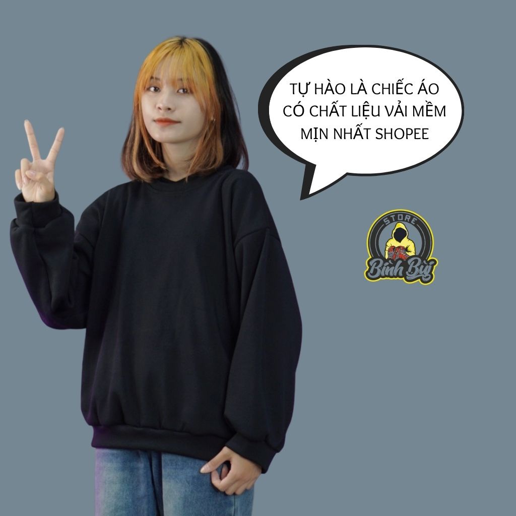  Áo Sweater Nỉ Nam Nữ Form Rộng Phong Cách Ulzzang Bình Bùi Store | BigBuy360 - bigbuy360.vn