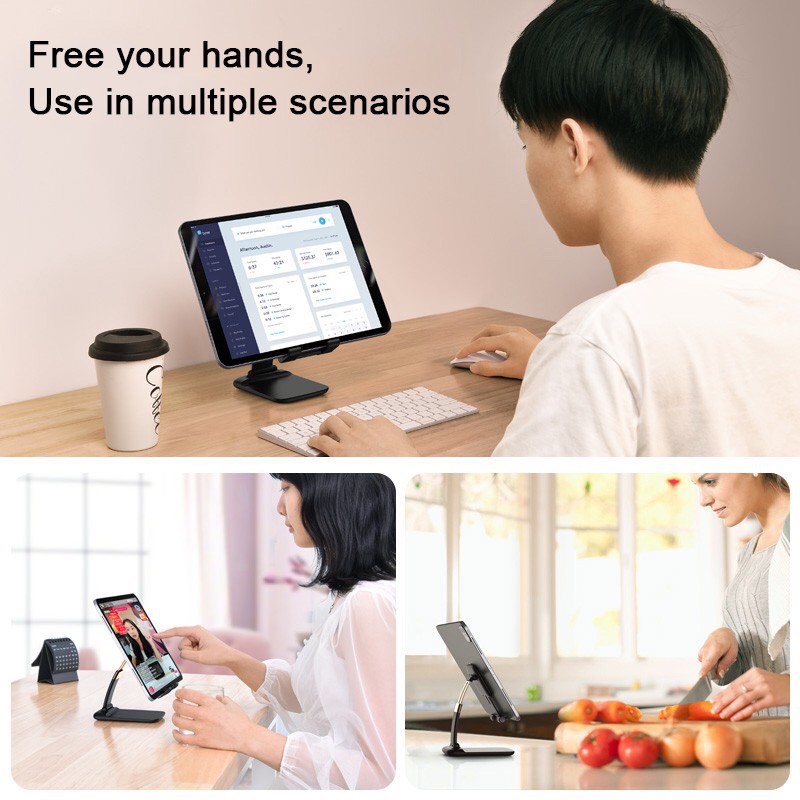 [SIÊU HOT] Giá đỡ điện thoại để bàn bằng kim loại có thể điều chỉnh và gập lại dùng cho iPhone iPad | BigBuy360 - bigbuy360.vn