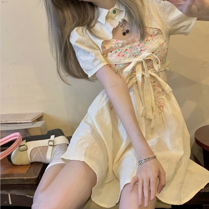 Đầm Hai Dây In Hoa Kiểu Pháp Thời Trang Mùa Hè Xinh Xắn Cho Nữ