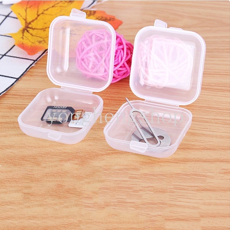 Sét 2 hộp trong suốt rỗng đựng đồ mini