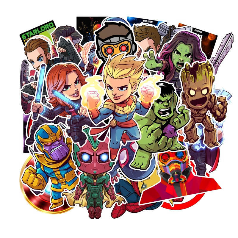 Bộ 100/95/50/30 Miếng Dán Marvel The Avengers Trang Trí
