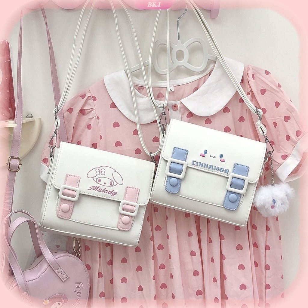 Túi Vải Canvas Đeo Chéo Vai Có Quai Cầm Tay In Hình Anime Sanrios Phong Cách Harajuku Dễ Phối Đồ Thời Trang Cho Nữ