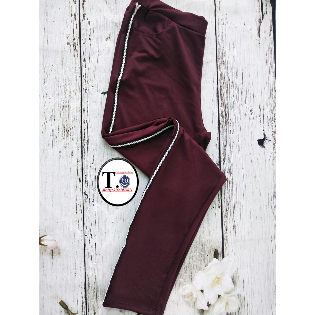 Quần thun nữ - legging (Ôm Body, sọc viền trăng) | BigBuy360 - bigbuy360.vn