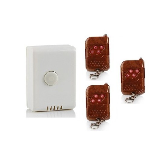 Công tắc điều khiển từ xa sóng 433 RF15 kèm 03 Remote RF vỏ vân gỗ