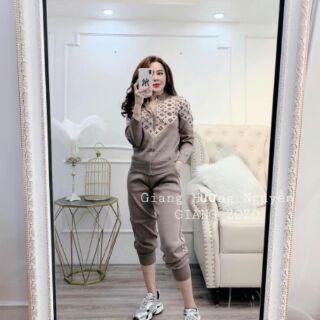 Bộ len khóa họa tiết cao cấp