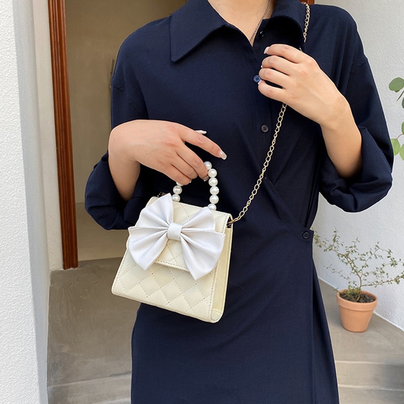 Se7en Túi Đeo Chéo Vai Da PU Đính Ngọc Trai Dễ Thương Sang Trọng Cho Nữ