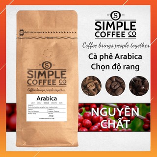 Cà phê Arabica rang vừa / nâu / đậm gói 250gram - Simple Coffee - Whole bean coffee Ground coffee Cà phê xay Cà phê hạt