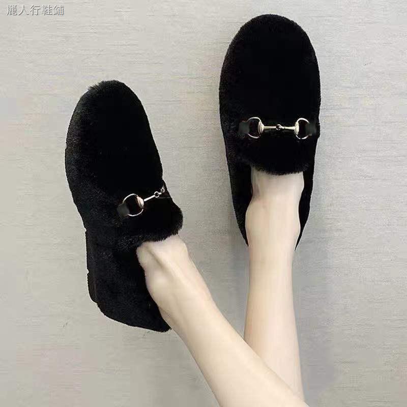 Plus Giày Lười Phối Nhung Dày Ấm Áp Xinh Xắn Cho Nữ Kiểu Hàn Quốc | BigBuy360 - bigbuy360.vn