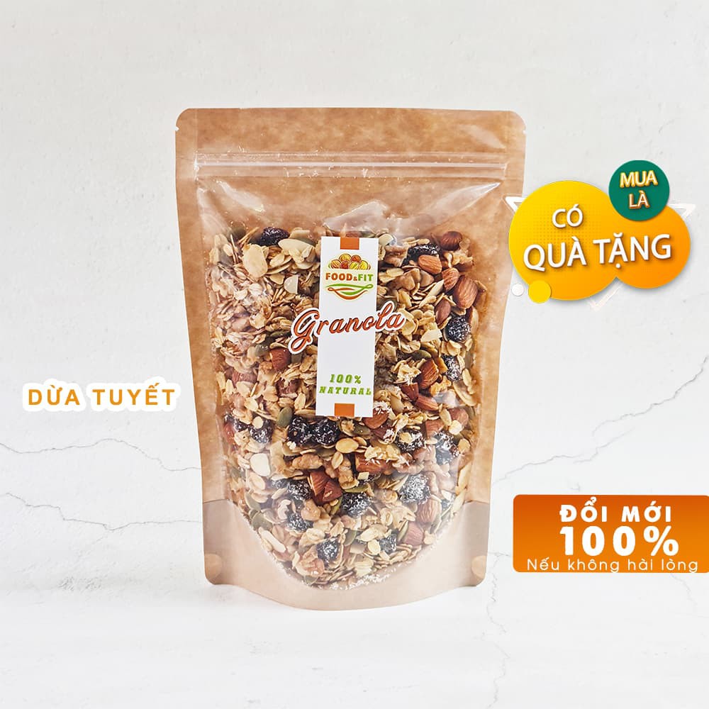 Granola ngũ cốc ăn kiêng giảm cân vị dừa by Food&Fit - hạt dinh dưỡng không đường | BigBuy360 - bigbuy360.vn
