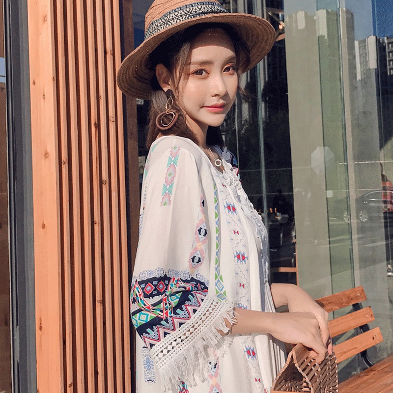 Order - Áo khoác Cardigan tua rua thổ cẩm ( Có hình thật ở cuối )