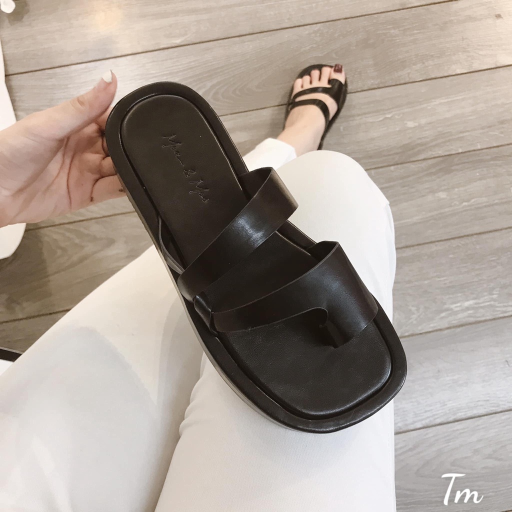 Dép Sandal Xỏ Ngón Đế Bệt Chống Trượt Sang Chảnh đi biển đi chơi, chống nước đế 3cm, phong cách cá tính năng động