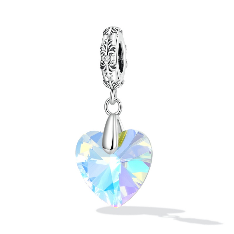 Phụ kiện hạt xỏ vòng tay Bamoer S925 hình vỏ sò trái tim thời trang mùa hè