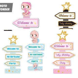 Cây Welcome để bàn tiệc sinh nhật cao 50cm