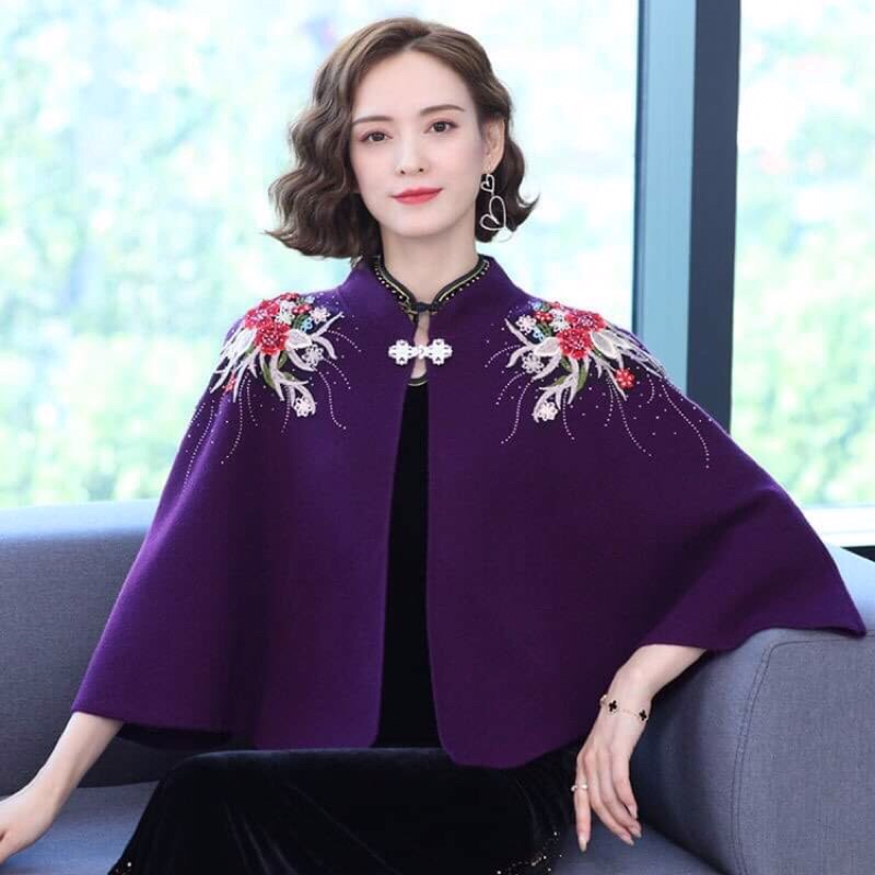 Áo khoác choàng dạ len cao cấp kiểu dáng sang trọng NP2462