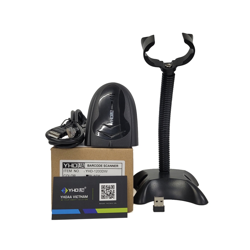 Máy bắn mã vạch không dây YHD 1200DW 2D đọc mã vạch Barcode 1D Qrcode 2D dùng trên Máy tính, Laptop