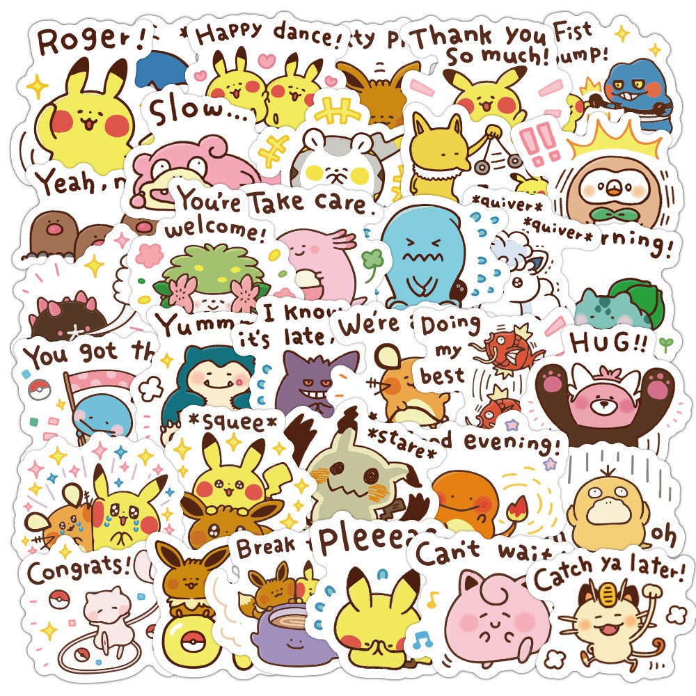 Bộ Sticker dán chủ đề Pokemon dễ thương M-1004 mới nhất 2021