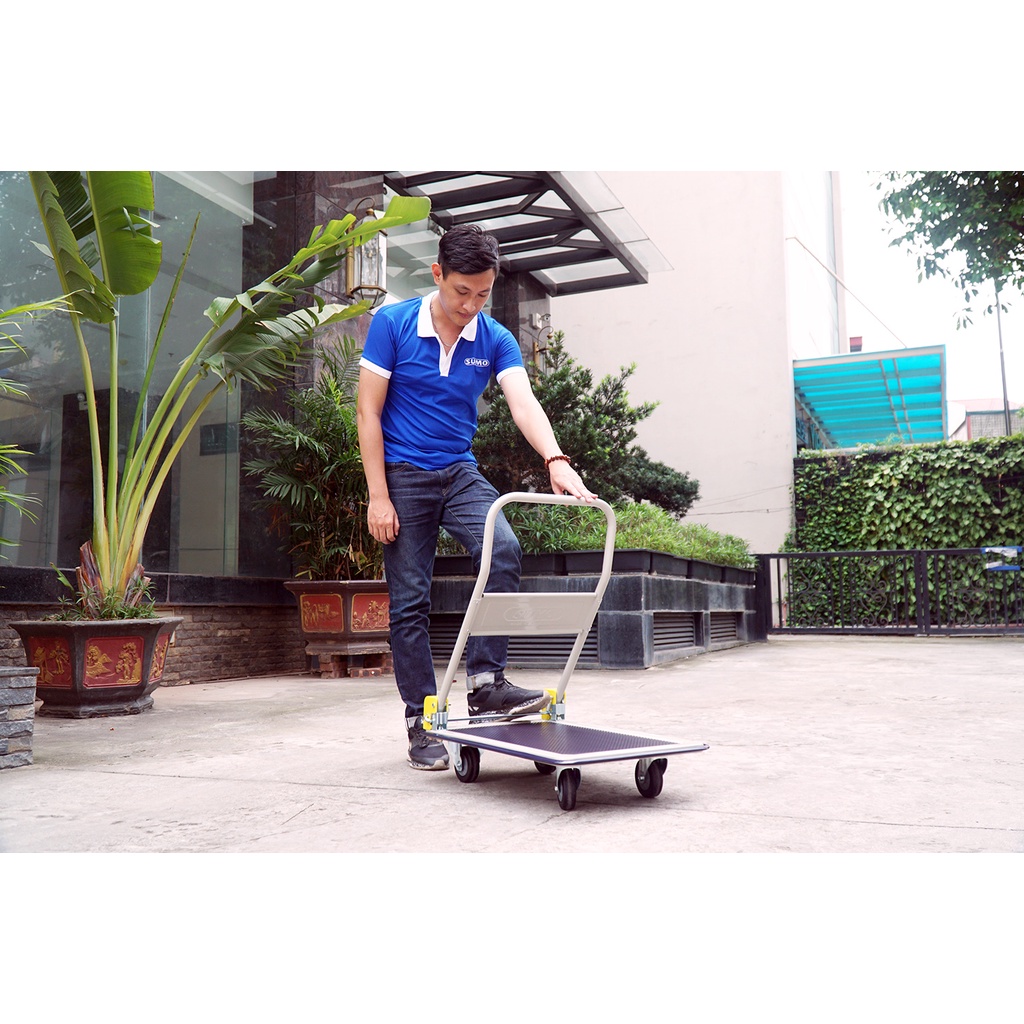 Xe đẩy hàng 4 bánh gấp gọn 170kg nhập khẩu SUMO Thái Lan, bánh chống ồn, Hàng chính hãng bảo hành 1 năm