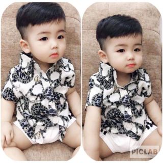 Com bo 3 áo sơ mi lụa bé trai+gái
