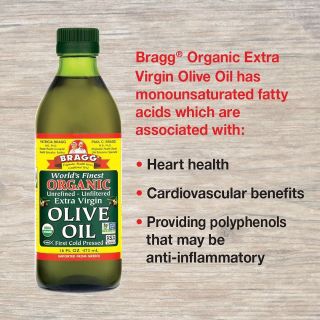 Dầu oliu hữu cơ ép lạnh bragg 473ml