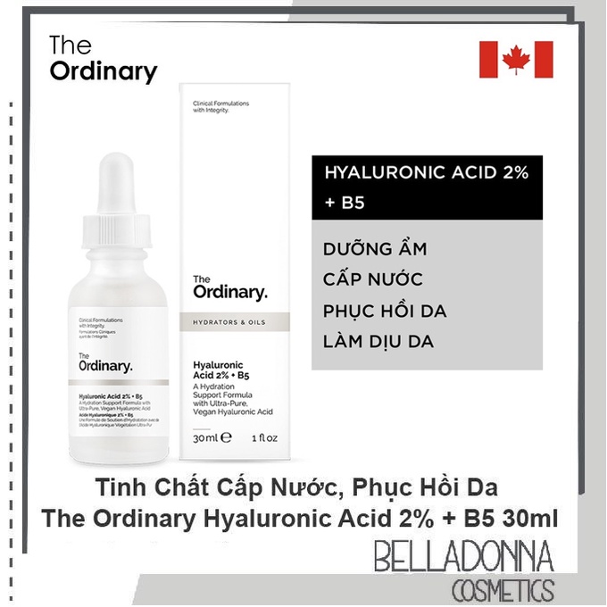 Tinh Chất Cấp Nước, Phục Hồi Da The Ordinary Hyaluronic Acid 2% + B5 30ml