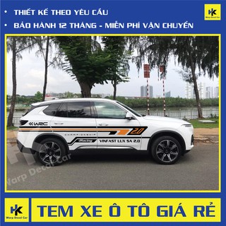 Tem xe Vinfast Lux SA dán 2 bên sườn - tem xe ô tô giá rẻ hà nội