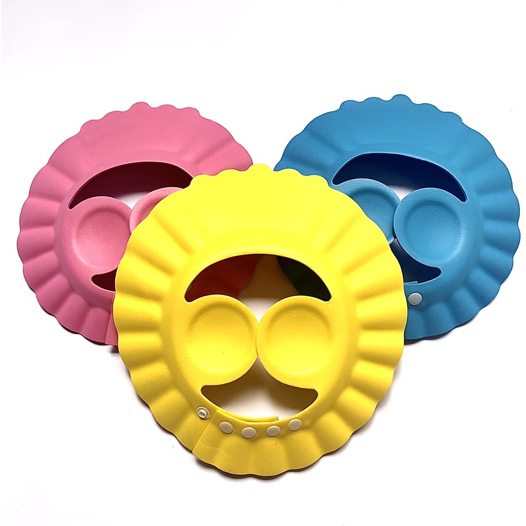 Mũ tắm chắn nước,mũ cắt tóc bảo vệ tai và tránh nước với tóc vào mặt bé