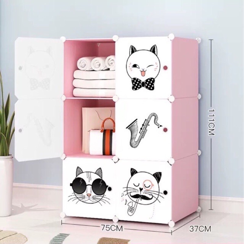 Tủ quần áo treo đa năng 6 ô. Tặng kèm 1 treo đồ