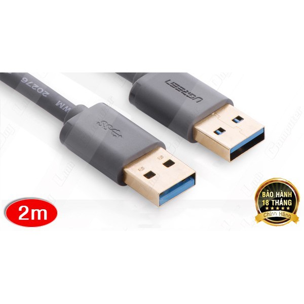 Cáp USB 3.0 hai đầu đực dài 2m chính hãng Ugreen 10371