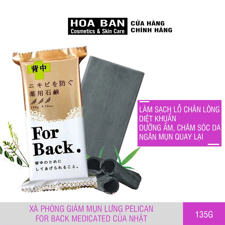 Xà phòng giảm mụn lưng Pelican For Back Medicated của Nhật 135g