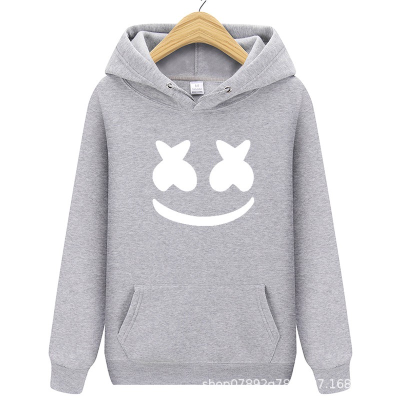 Áo Hoodie In Hình Mặt Cười Phong Cách Marshmello