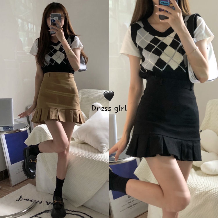 [Chân Váy Ngắn Xếp Ly Lưng Cao Thời Trang Mùa Hè Nhật Bản Ngọt Ngào Dễ Phối Đồ Dành Cho Nữ 2021