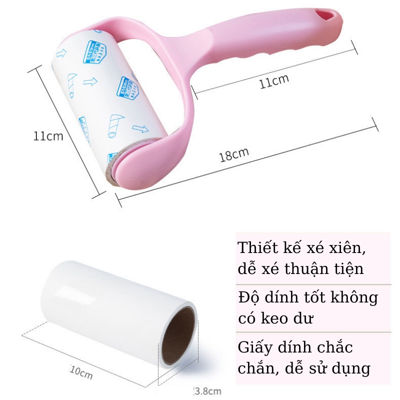 Cây lăn bụi quần áo + 3 lõi, cây lăn lông mèo