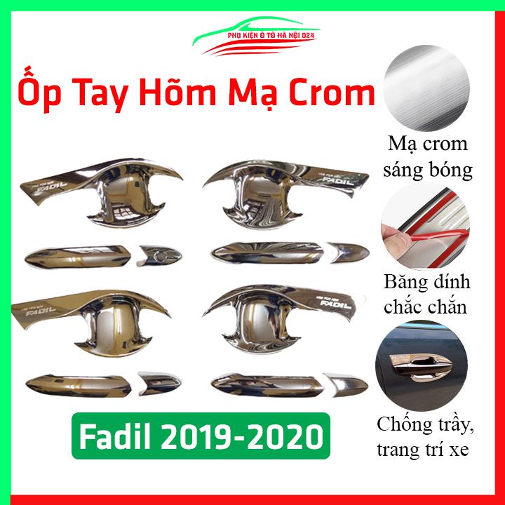 Ốp tay hõm cửa mạ crom Fadil 2019-2024 chống trầy va đập mở cửa xe