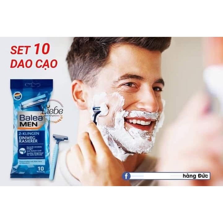 SET 10 DAO CẠO RÂU LƯỠI KÉP  BALEA MEN ĐỨC
