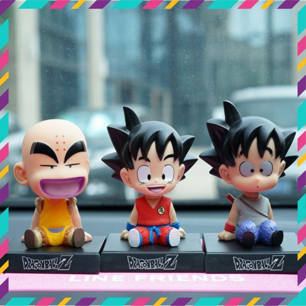 Mô Hình DragonBall Son Goku, Krillin Siêu Đẹp - Trang trí Decor taplo Ô tô - Trang trí bàn học bàn , Bàn Làm Việc