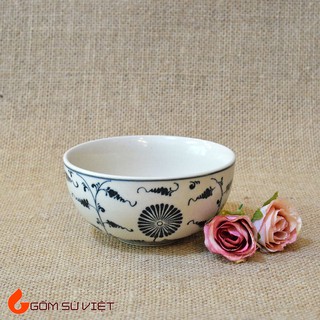 Bát gốm men trầm giả cổ, dùng để ăn cơm hoặc trưng bày - Gốm Bát Tràng