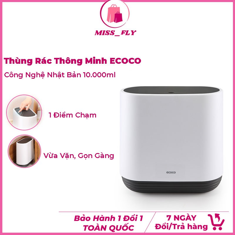 Thùng rác thông minh cao cấp ECOCO công nghệ Nhật Bản thể tích 10L - Thùng rác tiện ích ecoco bền đẹp - BH 12 Tháng