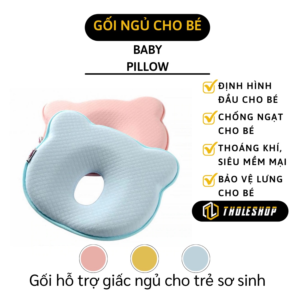 Gối Chống Méo Đầu - Gối Cho Bé Sơ Sinh, Thoáng Khi Lưng Và Cổ, Chống Ngạt 4251