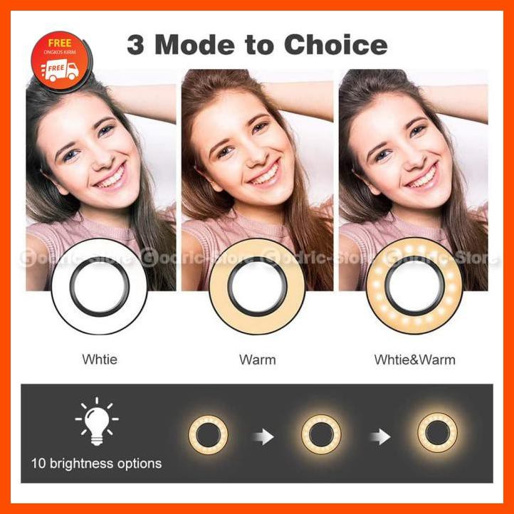 Vòng Đèn Led 3 Trong 1 Màu Đen Có Kẹp Gắn Chân Đế Ba Chân | BigBuy360 - bigbuy360.vn