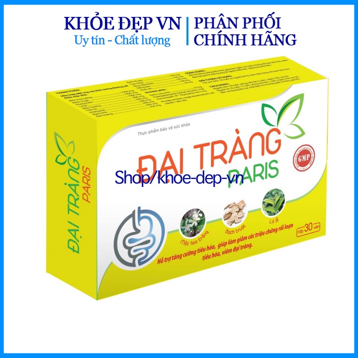 Viên uống Đại Tràng -Paris - Hỗ trợ tăng cường tiêu hóa, Giảm viêm đại tràng hiệu quả - Hộp 30 viên - Chuẩn GMP Bộ Y tế