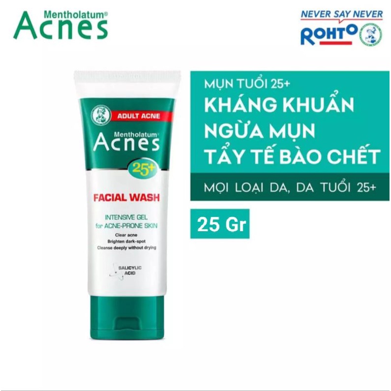 Sữa rửa mặt Acnes 25+ trọng lượng 25gr