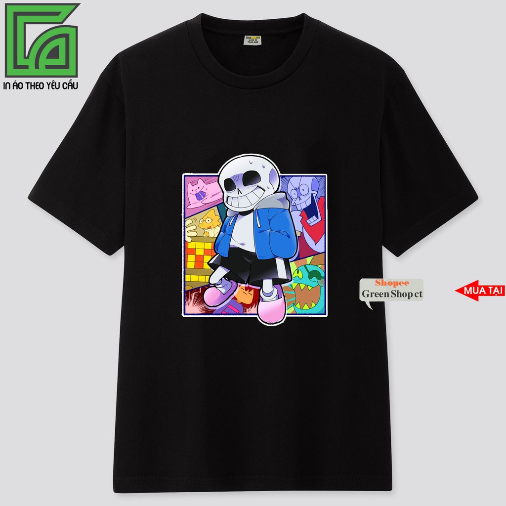 (NEW) Áo Thun In Hình Game Undertale Sans Vải Cotton Thái S167