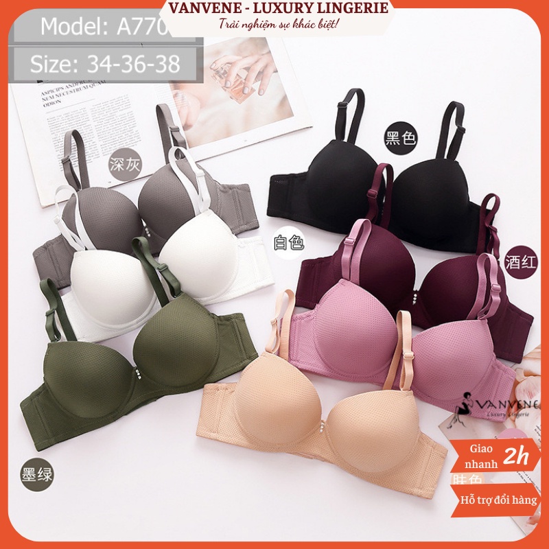 [Mã FAMARAL1 giảm 10K đơn 50K] Áo lót quả ngang thun lạnh Vanvene có gọng đệm bàn tay 2cm nâng ngực A770