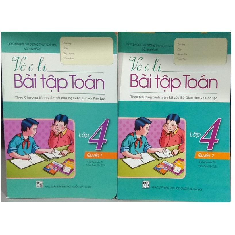 Sách - Vở ô li Bài tập toán lớp 4