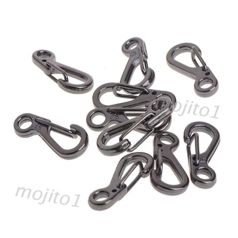 10PCS Mini SF Carabiner Key Ring Survival Tactical Gear Keychain Spring Hook