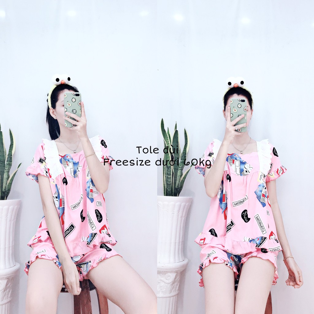 Đồ Ngủ Nữ Lụa Mặc Nhà Pijama Quảng Châu Tole Đùi Đáng Yêu | BigBuy360 - bigbuy360.vn