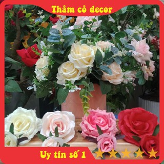 Hoa giả, bông hoa hồng giả, màu sắc sang trọng, làm sự kiện, cắm lọ, decor thảm cỏ nhân tạo văn phòng, nhà hàng