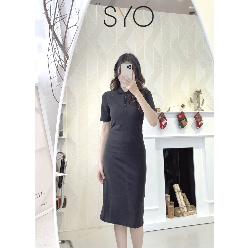 Đầm váy polo kiểu dáng suông cổ đức SYO D5001-21